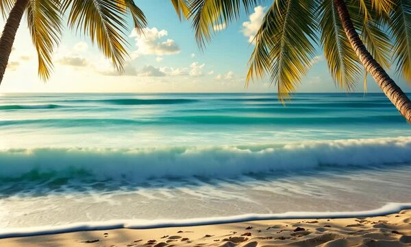 Tropical Island Paradise at Golden Hour