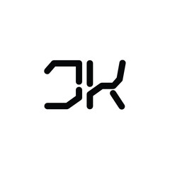 JK monogram logo design letter text name symbol monochrome logotype alphabet character simple logo
