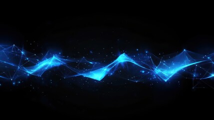 Global Network Concept with Blue Light Effect on Dark Background.