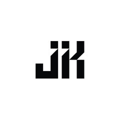 Obraz premium JK monogram logo design letter text name symbol monochrome logotype alphabet character simple logo