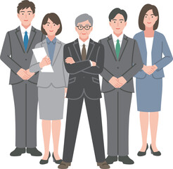ビジネスマンが集合しているイラスト