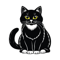 a cute cat silhouette icon 