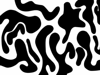 Black ink splash. Seamless Black and White Cow Print Pattern Vector. Cow texture repeated design background pattern backdrop wallpaper. Vector image illustration seamless. Cow spots colored
