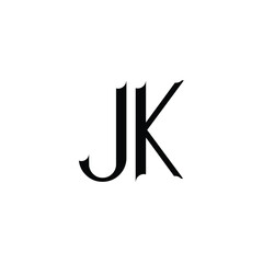 JK monogram logo design letter text name symbol monochrome logotype alphabet character simple logo