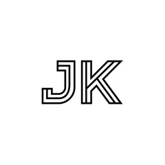 JK monogram logo design letter text name symbol monochrome logotype alphabet character simple logo