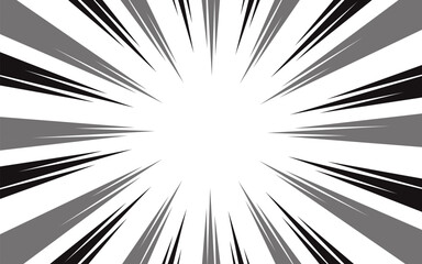 Obraz premium Manga radial focus speed lines for comic effect. Motion and action focused flash strips for anime comic books. Vector background illustration.