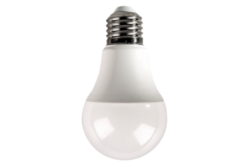 led light bulb isolated on white, transparent background, png file
