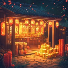 Fototapeta premium anime background of nice landscape