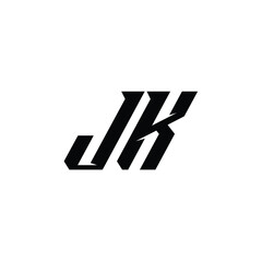 JK monogram logo design letter text name symbol monochrome logotype alphabet character simple logo