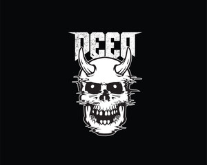 Skull Glitch Deep illustration