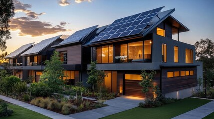 Solar photovoltaic power generation installed on the roofs of residential buildings