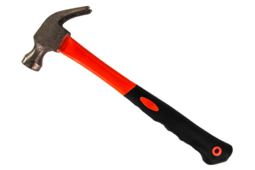 hammer isolated on white, transparent background, png file