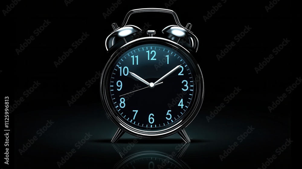 Poster digital alarm clock icon with sleek design for schedule and reminder applications