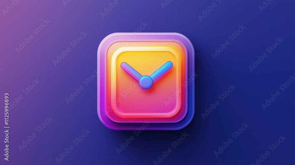 Poster vibrant vector icon of alarm clock with snooze feature for morning routine