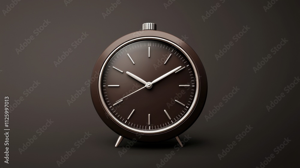 Poster modern sleek alarm clock icon for time management and wake-up call feature