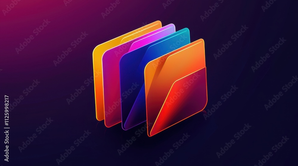Aufkleber colorful abstract folder icons for editable template design and digital projects