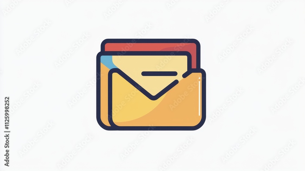 Poster modern flat icon design of a folder representation for digital file management systems