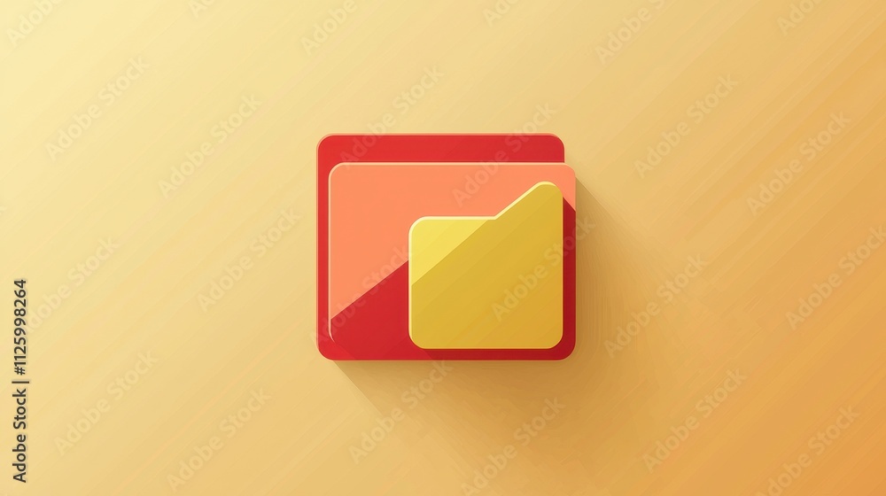 Aufkleber modern flat design folder icon in vibrant colors for digital file management systems