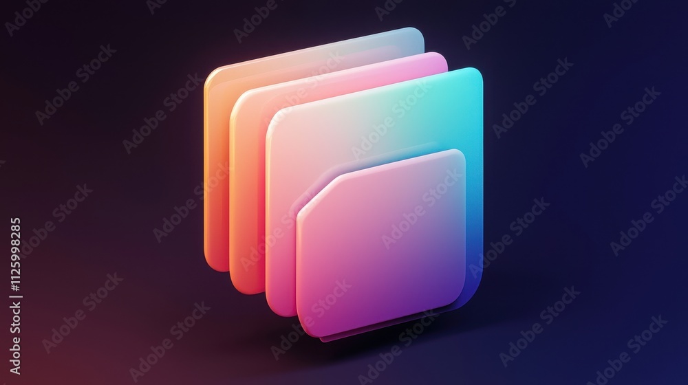 Aufkleber trendy gradient folder icon symbol for modern application design and digital uses