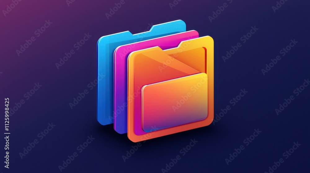 Aufkleber sleek vector icon of isolated colorful folder symbol featuring modern design elements