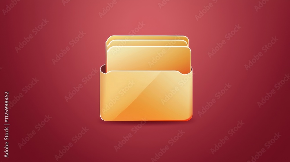 Poster isolated icon of a folder for organization with sharp edges and vector design