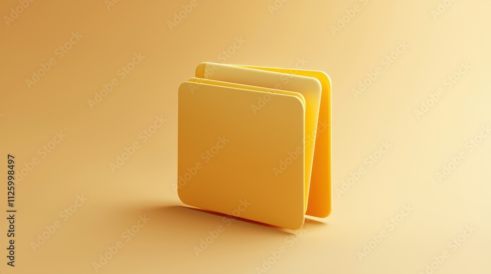 Poster clean yellow folder icon design on a smooth digital background