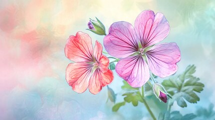 watercolor background with watercolor flowers
