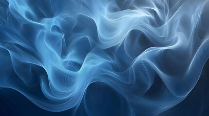 Fototapeta premium the blue and white abstract background of the wave is created by the artist. Generative AI