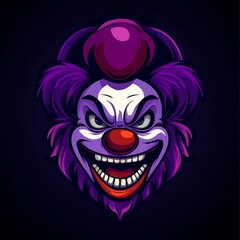 Fototapeta premium Horror Clown Esports Gaming Mascot Logo Vector Artwork Digital Design Art
