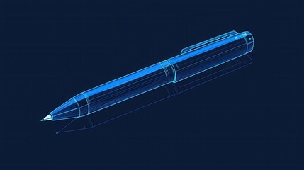 Sleek Digital Pen Icon Design with Modern UI Elements and Contoured Aesthetic