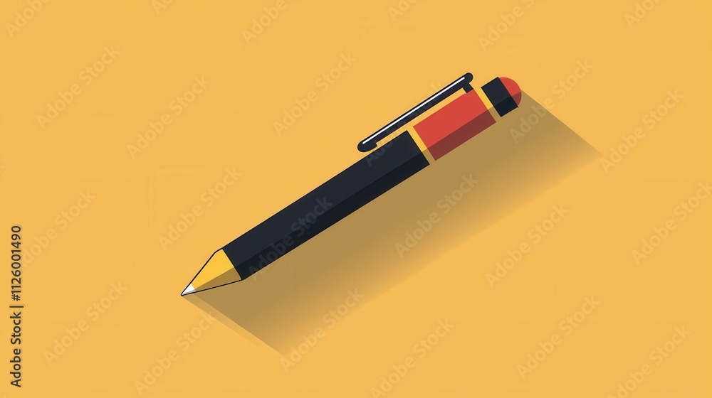 Aufkleber modern flat design icon of a pen with clear background and vector style representation