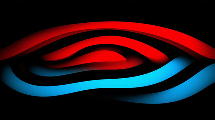 3D render of a topographic lines pattern, in neon vibrant colors on a dark background