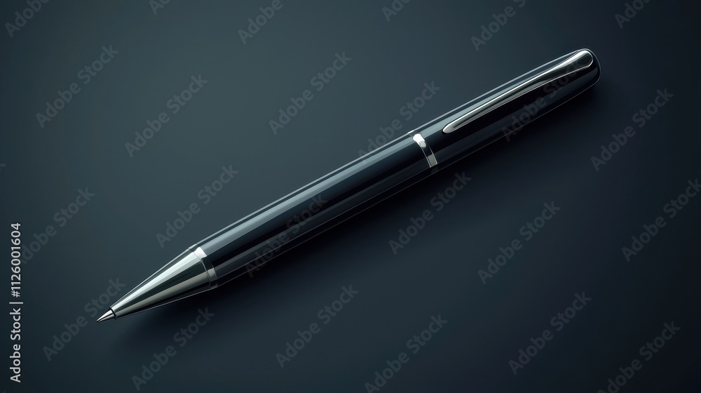 Poster minimalist icon of a smooth contour pen in vector design for modern graphic use