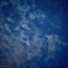 The night sky is covered with stars! Sky landscape with clouds and stars