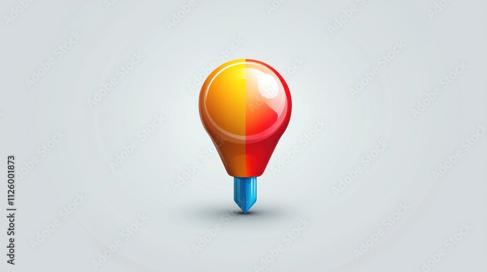 Aufkleber colorful push pin icon with bright colors in a minimalistic vector design for creative projects