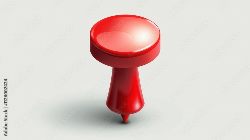 Poster bold red push pin icon in vector design for creative projects and graphic use