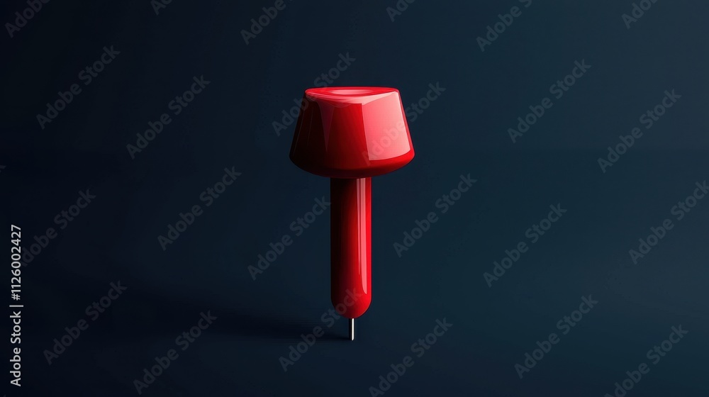 Poster red push pin icon design for professional use in minimalistic background