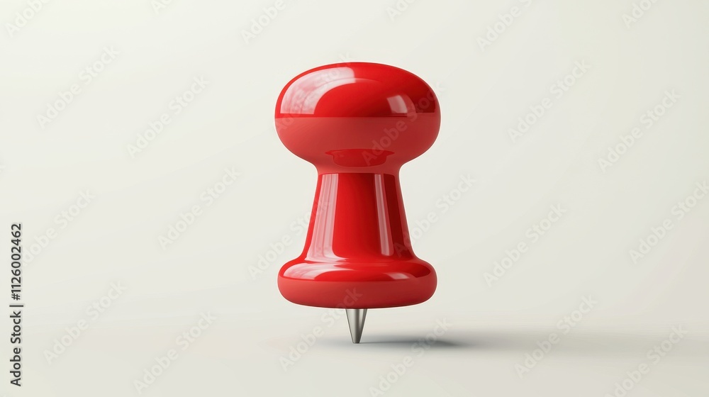 Poster bold red push pin icon vector design on a clean background for digital use
