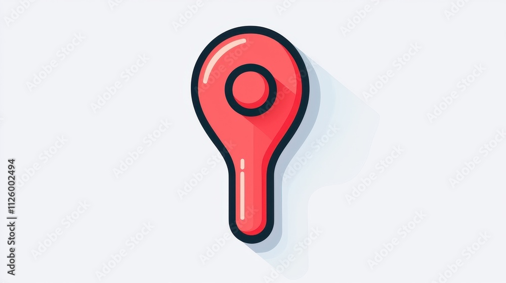 Poster simple outline icon of push pin graphic for professional use in various design projects