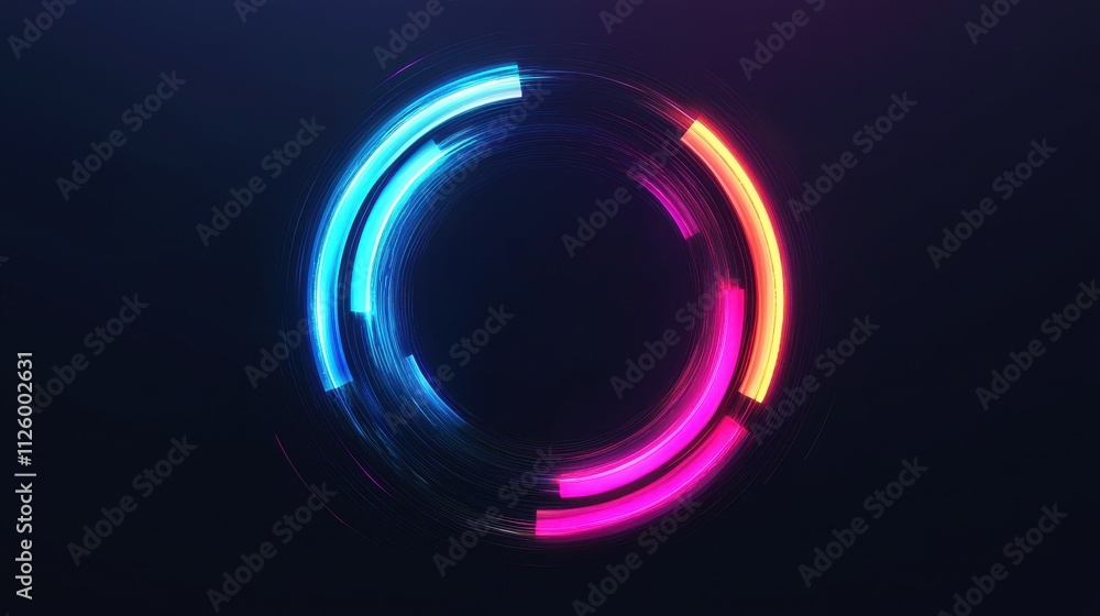 Poster vibrant circular refresh icon design featuring colorful loop elements for creative projects