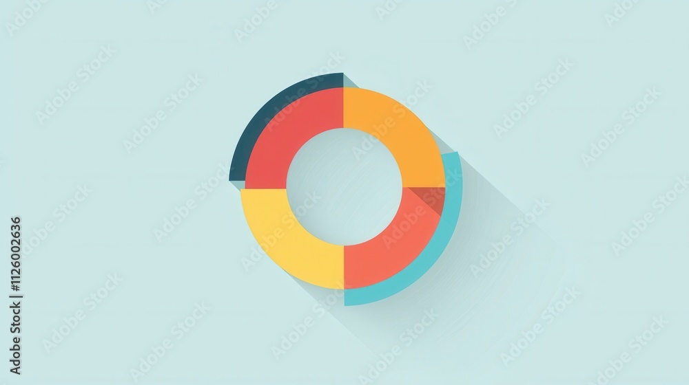 Poster modern flat design refresh icon loop circular graphic with bright colors and shadows