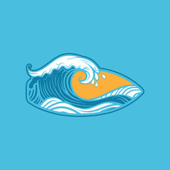 Water wave icon vector illustration design logo