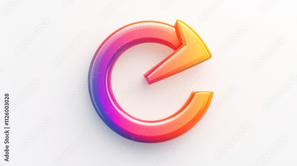 Aufkleber colorful refresh icon with bold arrow and clean design for digital use and graphic projects
