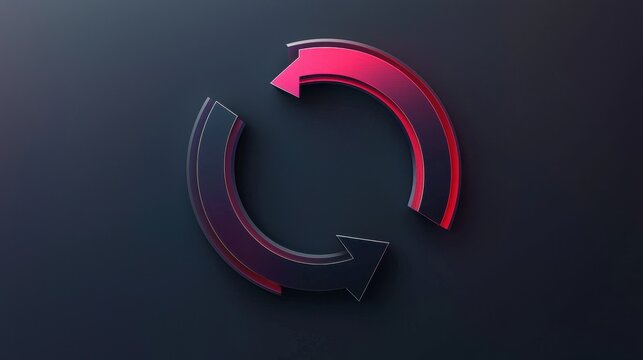Modern Refresh Icon with Rotating Arrows for User Interface Design and Graphic Elements