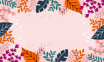 Obraz premium Flat abstract floral leaves background