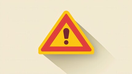 Modern Warning Sign Icon with Clean Design and Sharp Edges in Vector Format