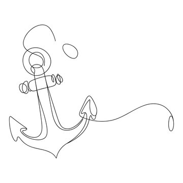 recommend clip art: Line Art of an Anchor with Rope