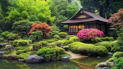 Fototapeta premium japanese garden in autumn