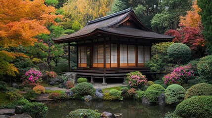 japanese garden in autumn