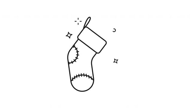  Christmas stocking icon animation . Perfect for festive holiday designs and cozy seasonal graphics.